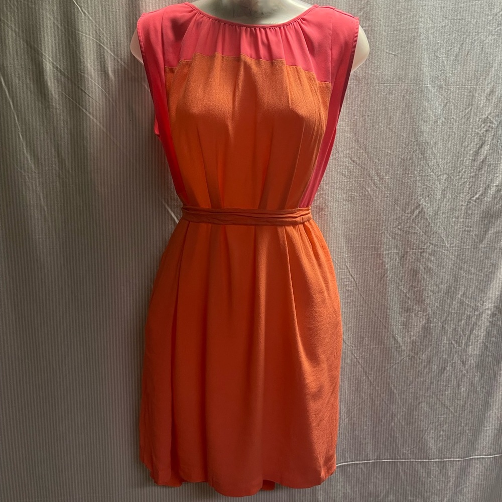 Madewell Pink and Orange Sleeveless Dress